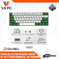 Dareu EK861/EK861 GTR Tri-Model 61-Key 60% Mechanical Keyboard PBT Keycaps Compact Bluetooth Wireless Keyboard - Windows / MacOS / Android