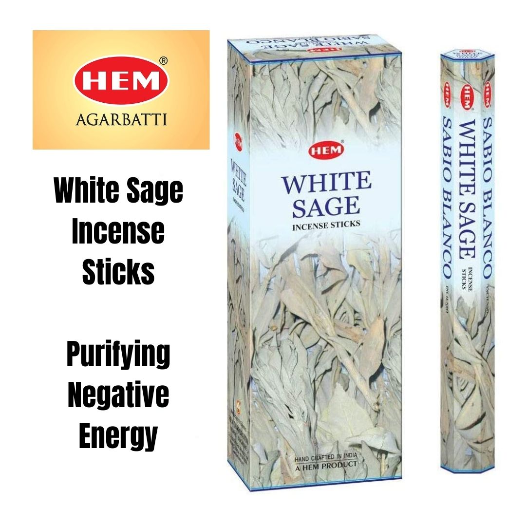 Hem White Sage Incense Sticks Purify Negative Cleansing Space