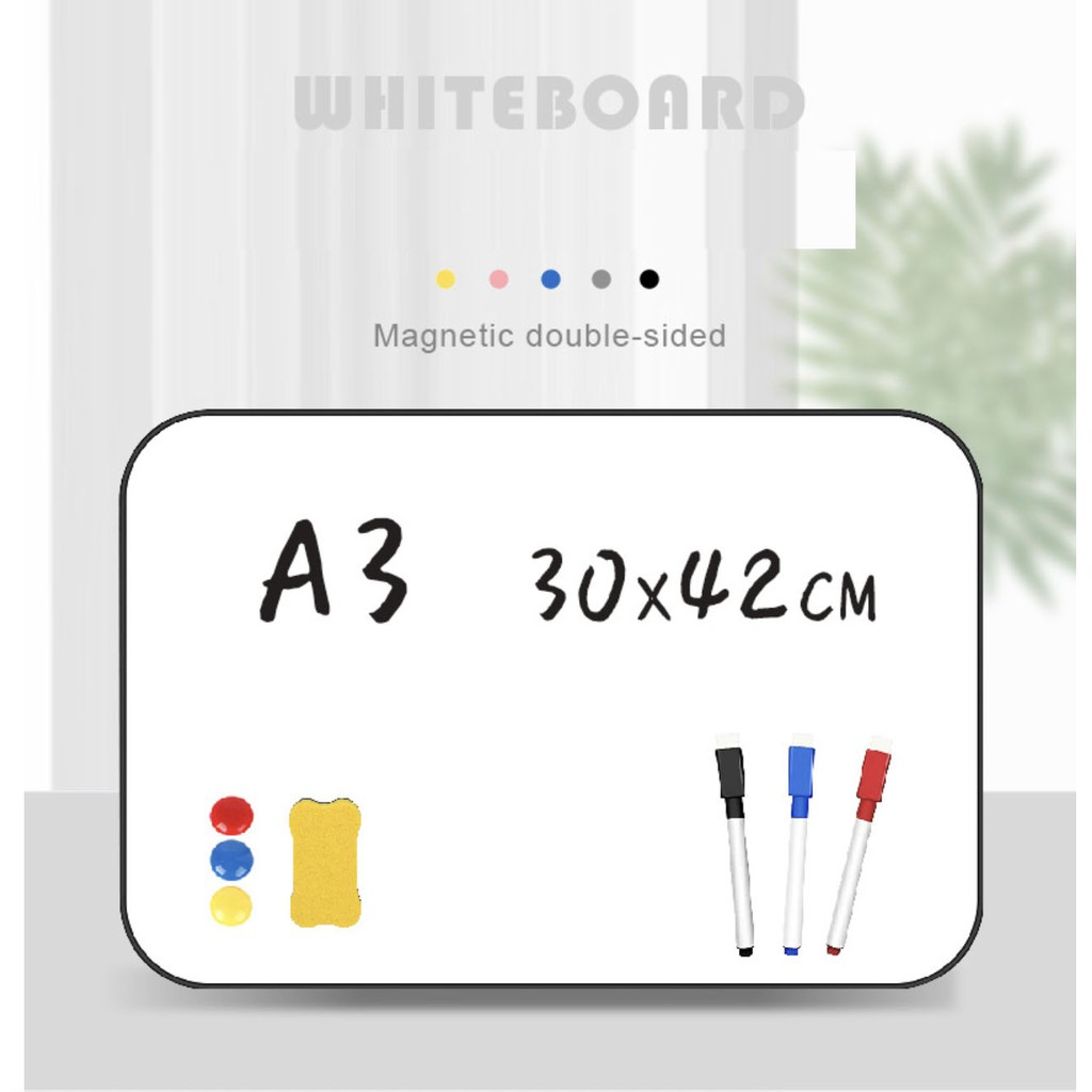 (FREE GIFTS) A3 A4 Double Sided Whiteboard Home Work Home Office Teaching White Board Children Day Gift Drawing Teacher