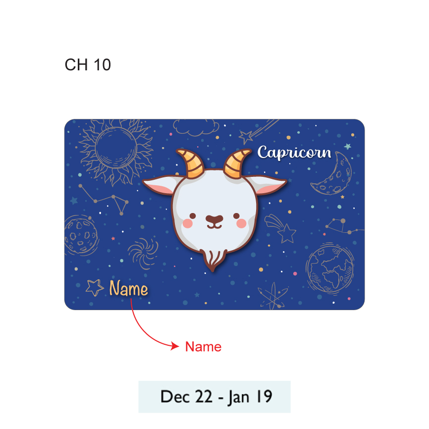 Personalised Ezlink Card Cute Horoscope Style perfect Customisable as gifts