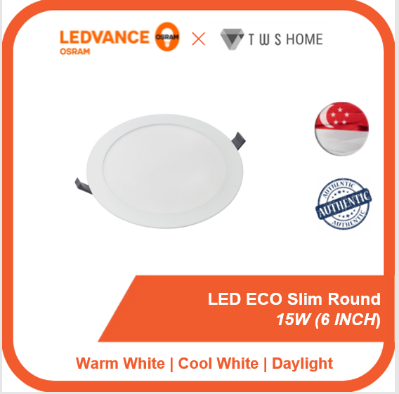 [MIX & MATCH- 2PC] LEDVANCE LED ECO Downlight Slim Round or Square | 6Inch or 8Inch | Warm White/ Cool White/ Daylight by TWS Home