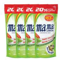 Mama Lemon Anti-Bacterial Green Tea Dishwashing Liquid Refill Promo Pack - 4 X 600ML