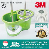 3M Scotch-Brite 360° Dual Spin Mop Bucket Set with Microfiber Mop Heads