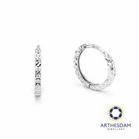 Arthesdam Jewellery 18K White Gold Sparkles Petite Hoop Earrings