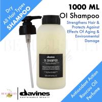 Davines OI Shampoo 1000ml (with Pump) - For Shine Hydrating Softness Suitable For All Hair Types with Antioxidant Effect With Long-Lasting Perfume