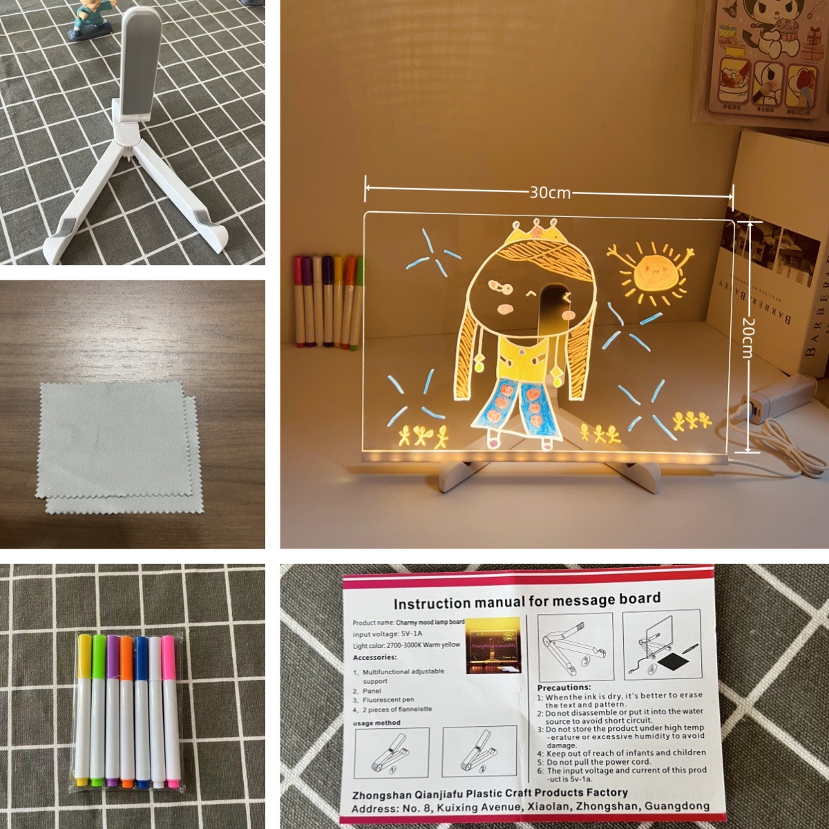 [SG STOCK] Reusable LED Drawing Board DIY Luminous Acrylic Message Memo Note Pad Night Light Kids Writing Gift发光画板