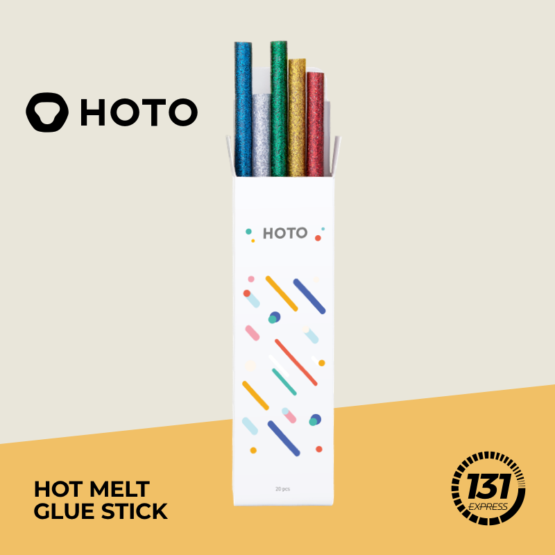 HOTO Lithium Glue Gun – 30s Heat-Up 2000mAh Battery USB-C Charging Anti-Scald 10 Glue Sticks