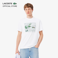 Lacoste Mens Printed Cotton T-shirt (White) -  TH1446