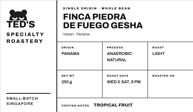 Panama Volcan Casa Ruiz Gesha 1500 Blue Label Washed Coffee Beans (Light Roast, 