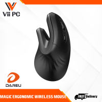 DAREU Magic Bluetooth 4.0+2.4Ghz Mouse Ergonomic Skin Gaming Mice with 3D Scroll Wheel for 2 Devices - Black