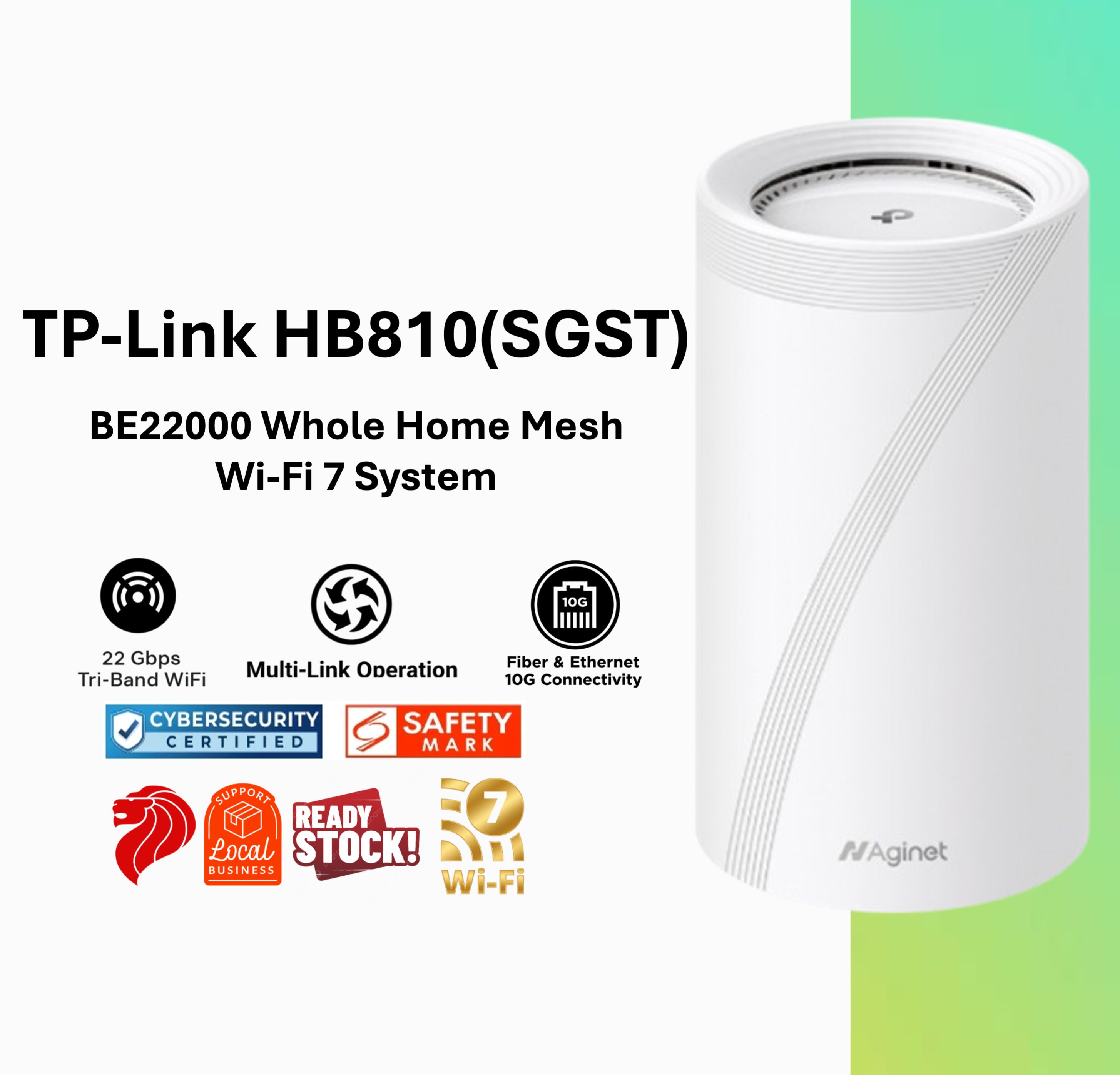 TP-Link HB810 Wi-Fi 7 BE22000 Mesh System | Ultra-Fast 22Gbps 10G Ports Whole Home Coverage