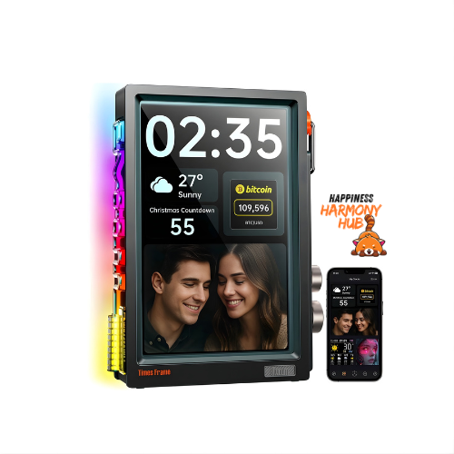 Divoom Digital Picture Frame with LED Light - Elegant Wall Art & Time Display