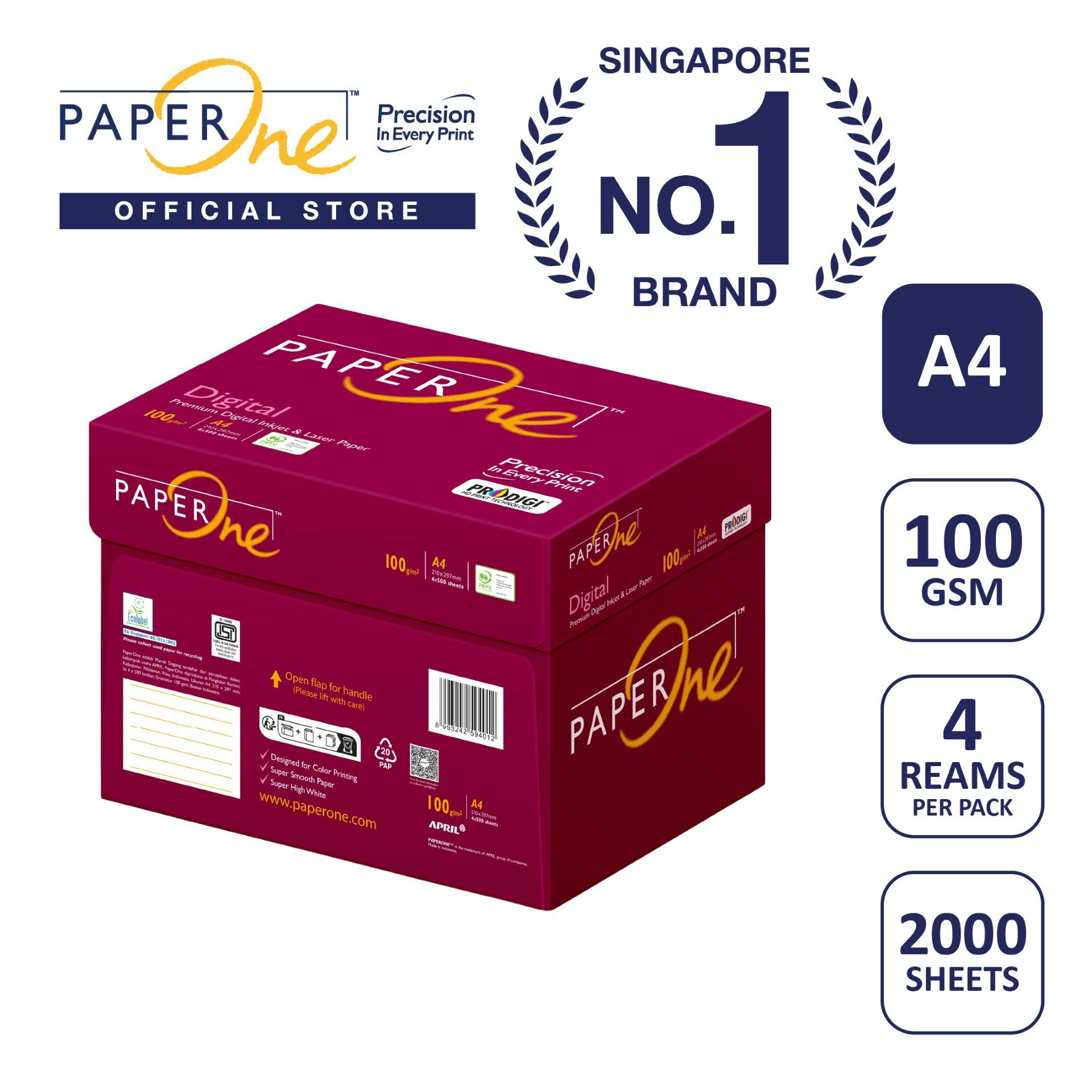 PaperOne™ Digital Premium Quality 100gsm Copy Paper A4 [1 Box]