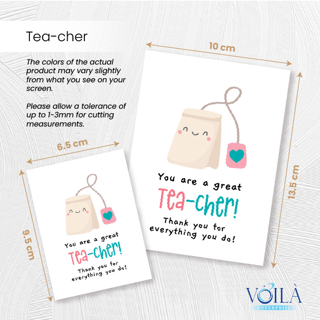 Teachers Day Thank You Card Cute Appreciation Greeting Card Non Folding Mix and Match