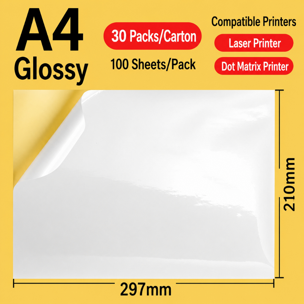 [SG In Stock]A4 Printable Sticker Paper Self Adhesive Label Sheets Glossy Matte Kraft for Inkjet Laser Printer Copier