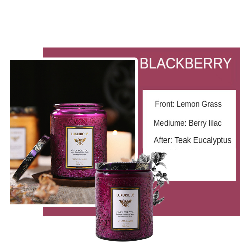 (SG) Aroma Fragrant Candles Glass Jar Smokeless Soy Wax Stress Relief Scented Candle Gift Box for Valentines Day Home Decorative 40 Hours
