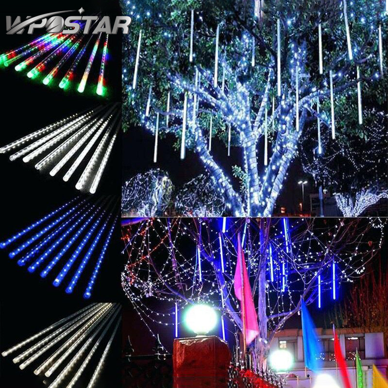 30CM Led Falling Star Meteor Shower String Light Solar LED Fairy light Outdoor Waterproof Snowfall Xmas Tree Garden Lights