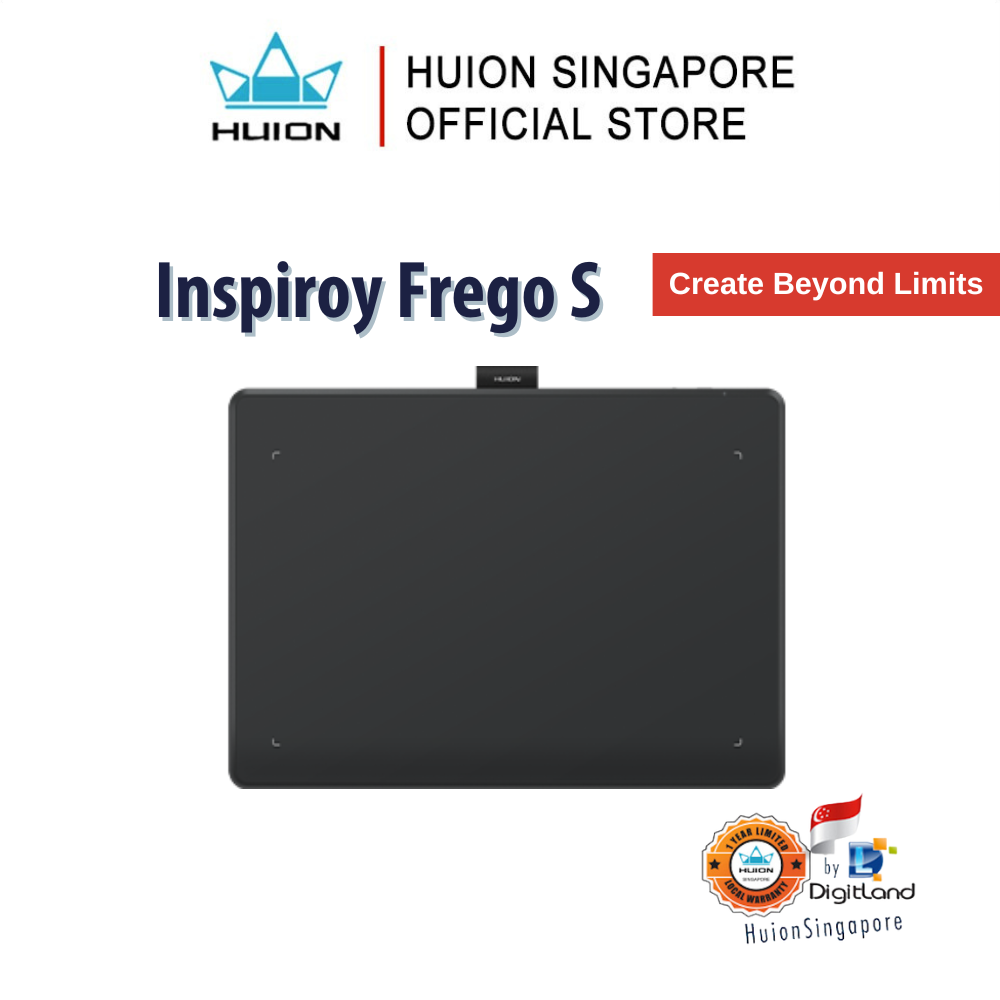 Huion Singapore Inspiroy Frego S | Graphics Drawing Tablet | CompactBattery-Free Stylus Ideal for Digital Arts