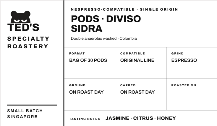 30 x Nespresso Pod, DIVISO Sidra