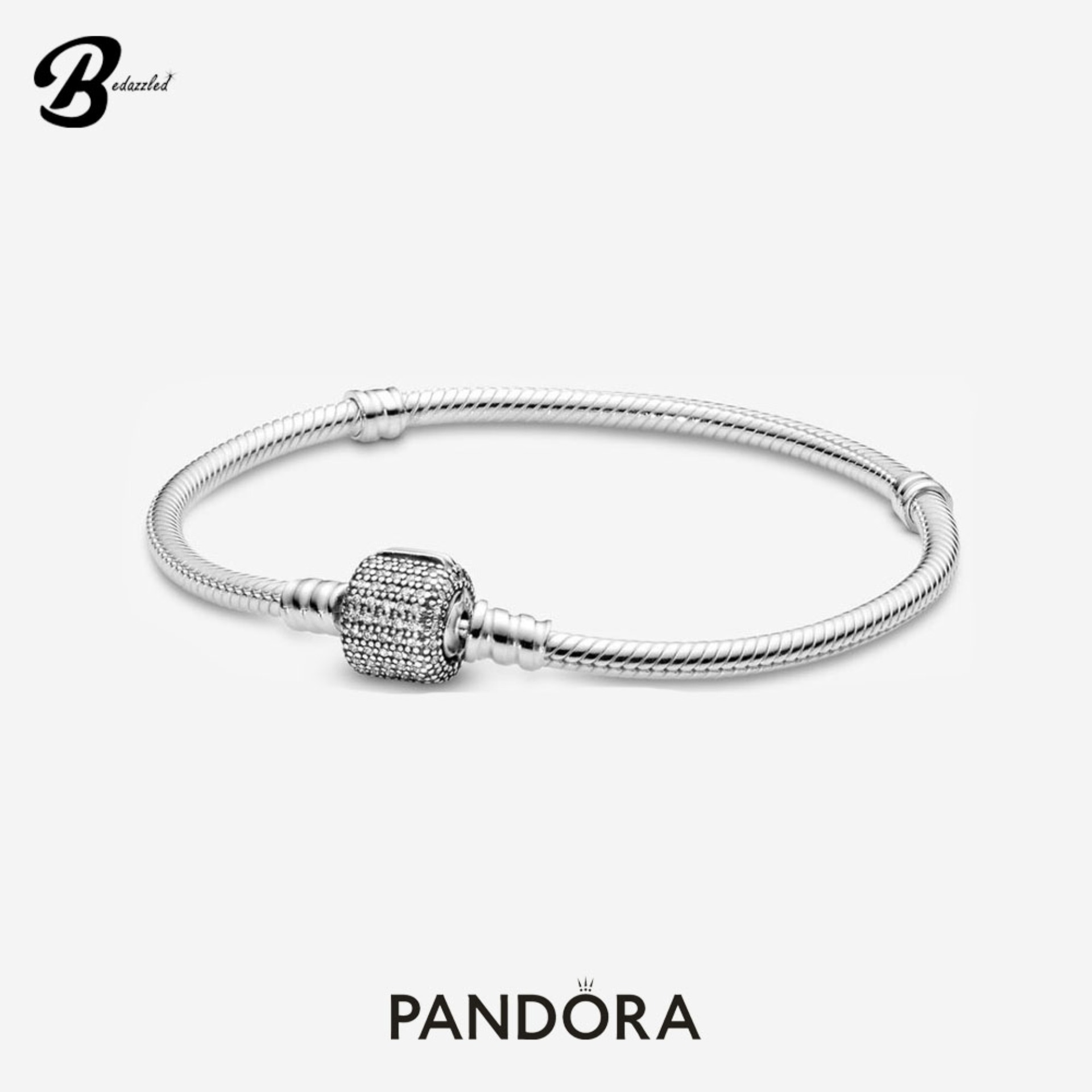 Pandora Moments Sparkling Pavé Clasp Snake Chain Bracelet 590723CZ