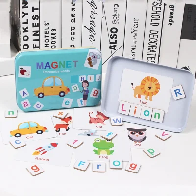 【ส่งจากกรุงเทพ】Iron Box Jigsaw Puzzles Early Education Magnetic Alphabet Puzzles ของเล่นเพื่อการศึกษาแบบโต้ตอบสำหรับผู้ปกครองและเด็ก