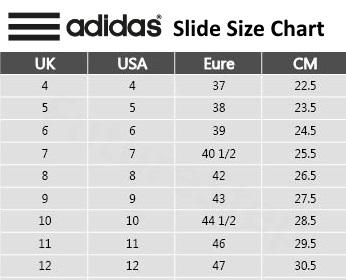 Adidas Adilette size chart