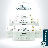 (6+1 FREE) Clean Conscience 5-in-1 Laundry Pod Odour Care 20 Pods x7 - Plastic Waste Free