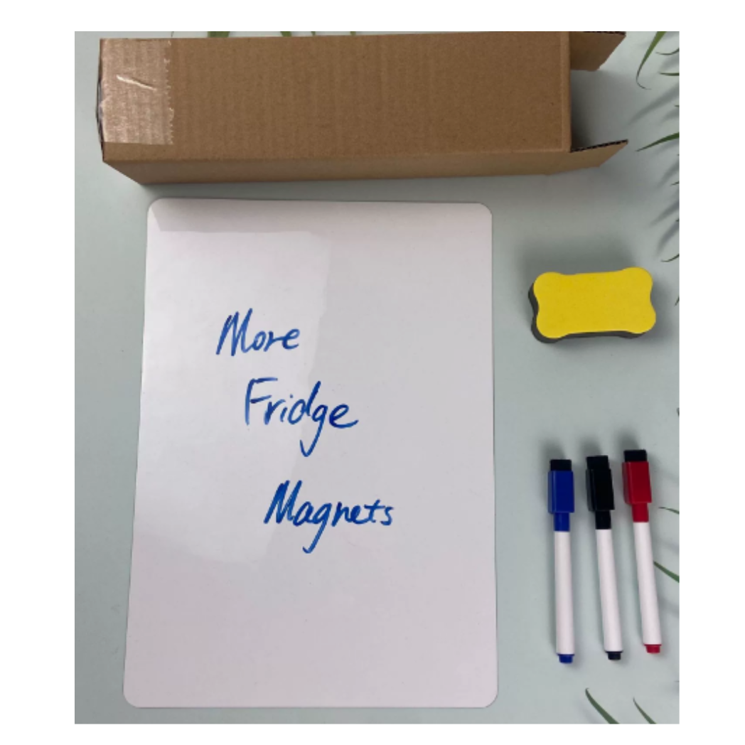 Fridge Magnetic Soft Flexible Whiteboard Sheet - A4 / A3 size - Free Markers + Eraser- Magnetic Portable Dry Erase Board