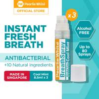 Pearlie White Anti-bacterial Breath Spray (Alcohol Free) - 3 Flavours to Choose From [Bundle of 3]