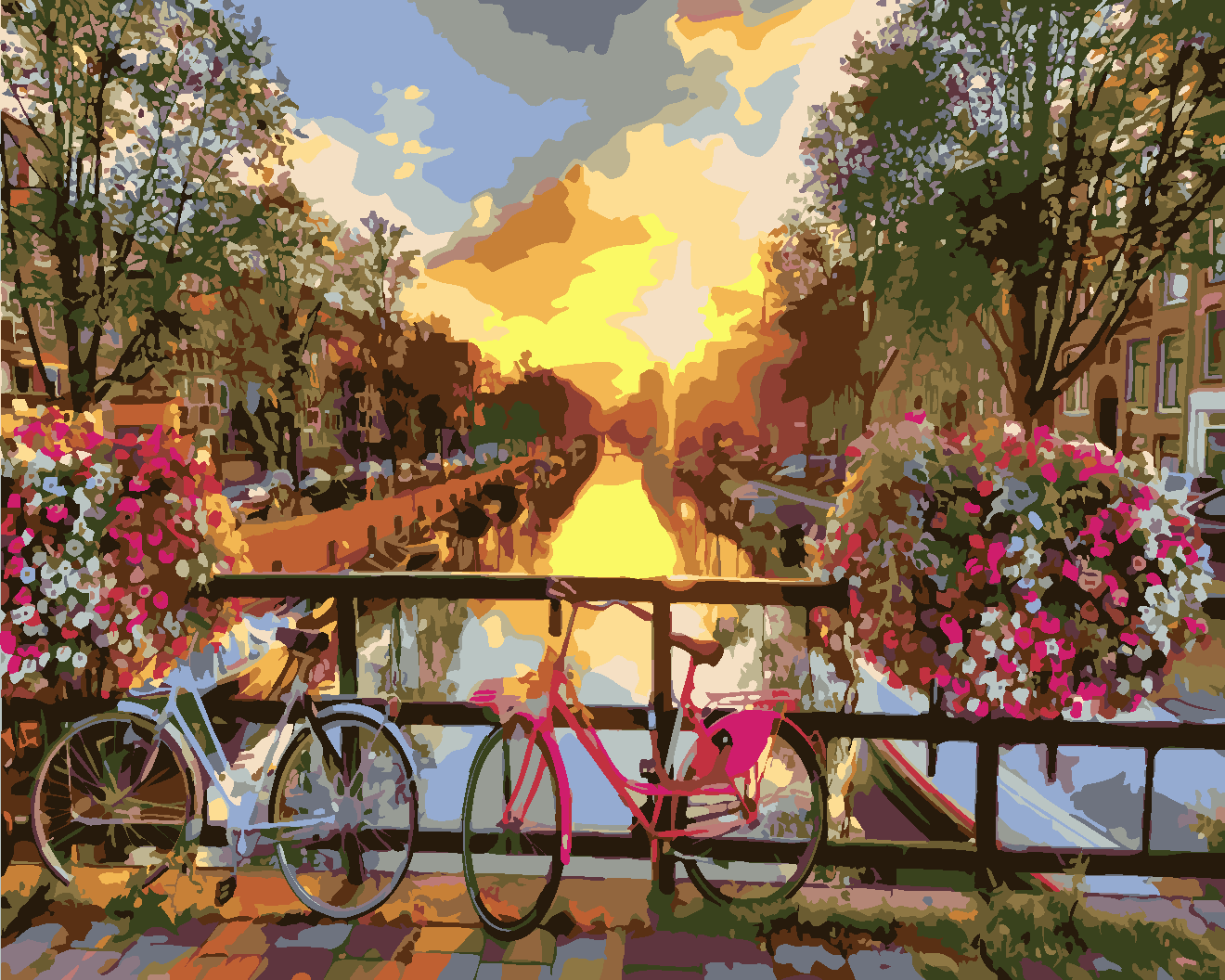 Framed Canvas 40x50cm Paint by Numbers Canvas Painting /Good Quality DIY Painting by number - Amsterdam
