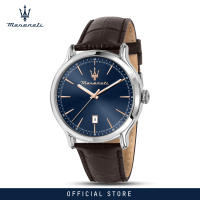 【2 Years Warranty】 Maserati Epoca 42mm Blue Sunray Dial Mens Quartz Watch R8851118016 with Luminous Hands