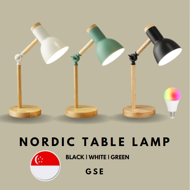 Minimalist Nordic Table Lamp Bed Lamp Side Study Lamp with Wood
