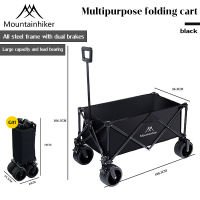 MOUNTAINHIKER Foldable Camping Push Cart Wagon Trolley Tool Truck Portable Shopping Cart Trolley Upgraded version of large wheel foldable trolley/wagon