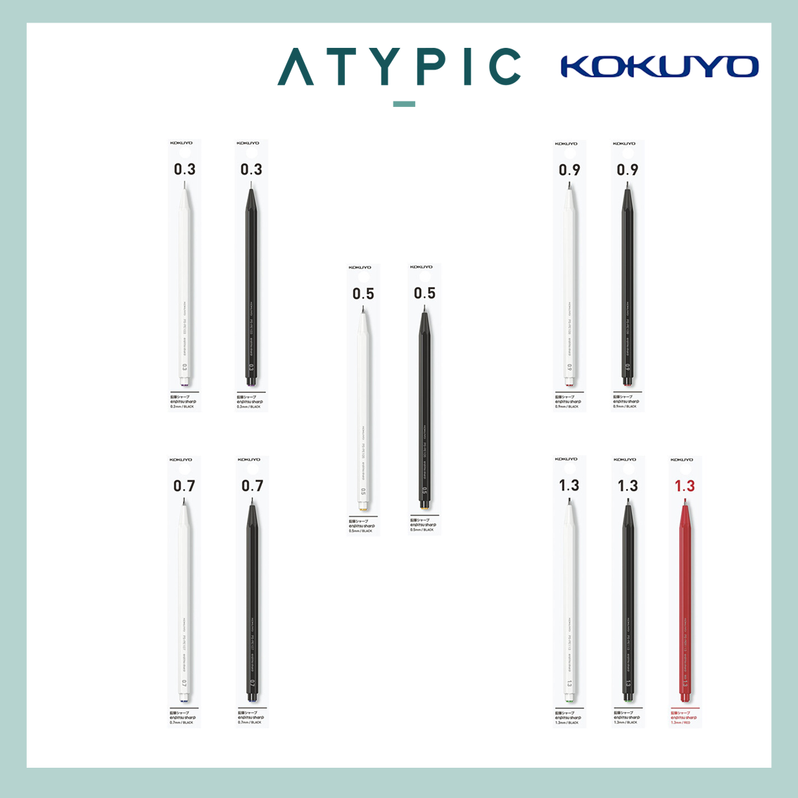 Kokuyo 0.3mm/0.5mm/0.7mm/0.9mm/1.3mm Enpitsu Sharp Mechanical Pencil | Stationery