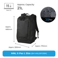 ELECOM MNL CITY Backpack BM-MNLBP/ X-Pac/CORDURA 1680D/300D/Laptop Bag/21L /Water Repellent