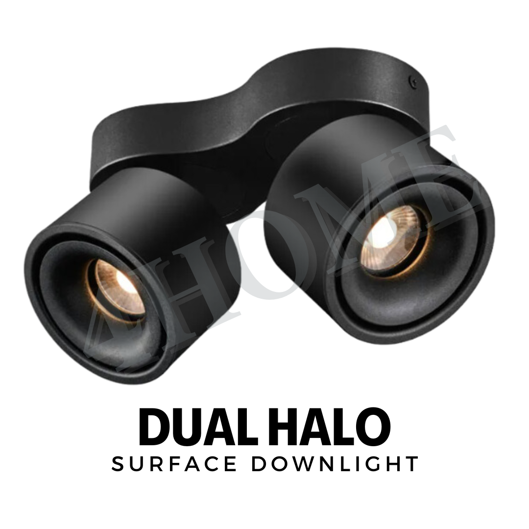 Premium White Black Single Head Double Head Halo Cylindrical Spotlight Surface Mounted Downlight GSE