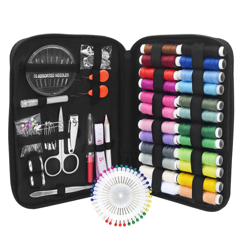 130Pcs Sewing Kit Set Needles Scissors Thread Handmade Tool