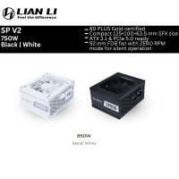 LIAN LI POWER SUPPLY SP850 V2 80 PLUS GOLD EFFICIENCY 850W Compact SFX psu ATX 3.1 & PCIe 5.0 ready (BLACK WHITE) [ LL 6016 LL 6023)