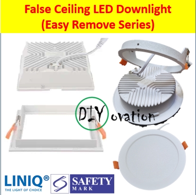[Easy remove] Liniq 8W/12W Recess False Ceiling Downlight/ 3 tone dimmable led light/Safety marked