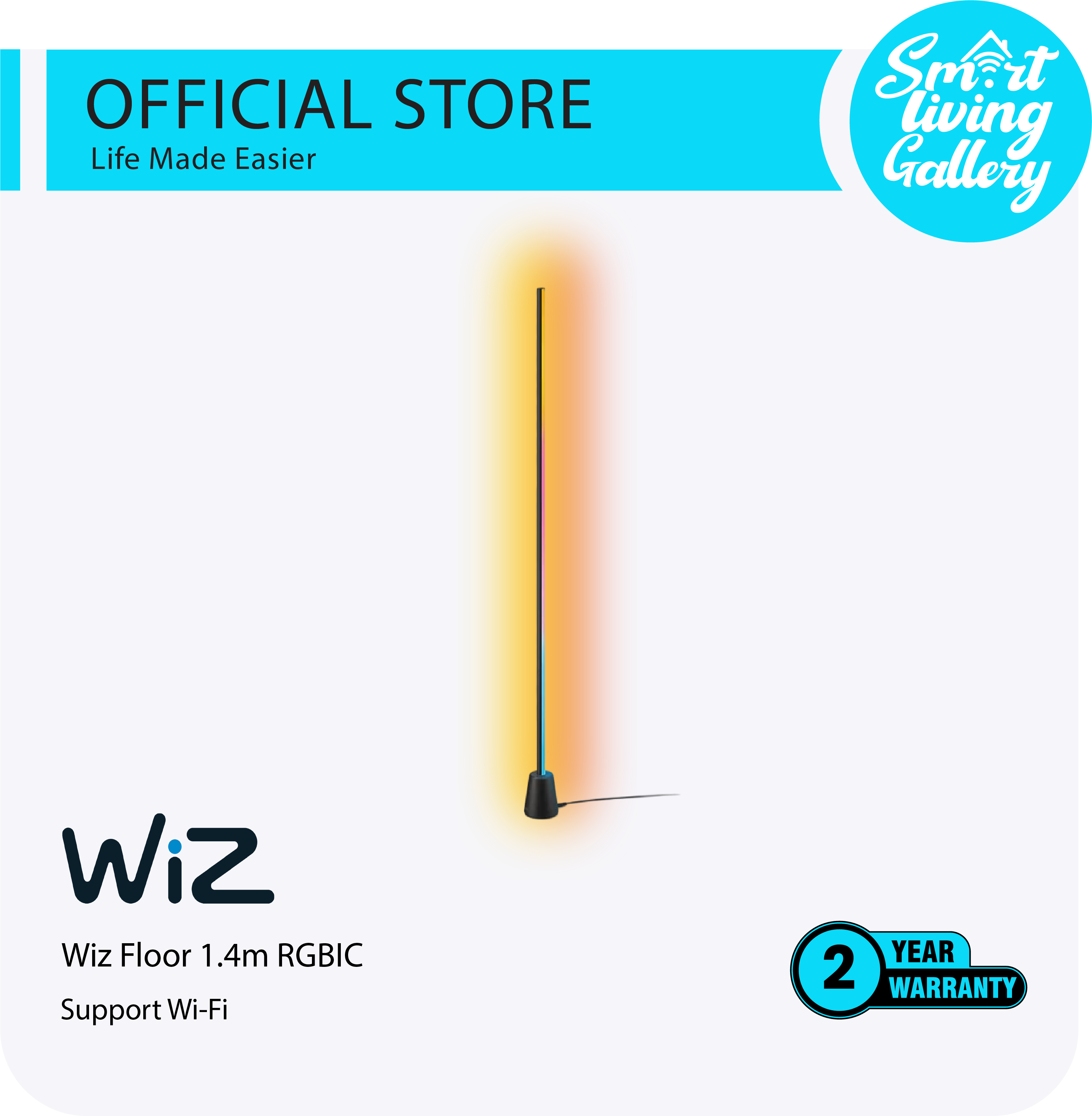 Wiz Floor Lamp 1.4m RGBIC support Wi-Fi