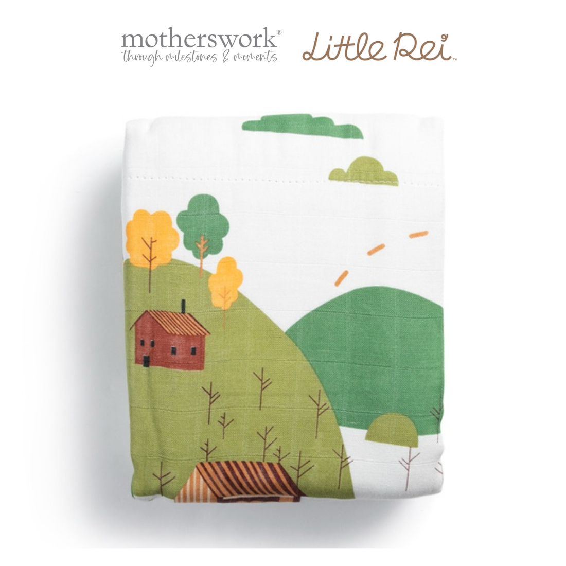 Little Rei Baby 4 Layer Bamboo Muslin Blanket 120cm x 120cm - 0M+