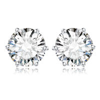JewelryPalace Moissanite GRA D Color Total 0.6ct 1ct 2ct 3ct 4ct 6ct S925 Sterling Silver Stud Earrings for Woman