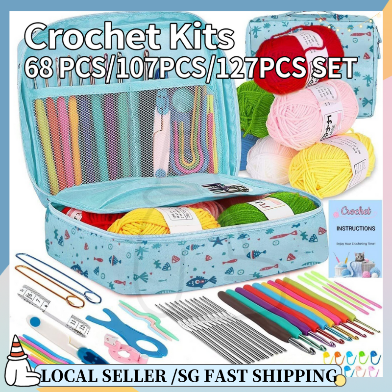 SG Crochet Kit 68 Pcs Set Crochet Hooks Set With Storage Bag and Crochet Accessories DIY