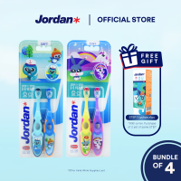 Jordan | Step 2 Kids Toothbrush | Age  3-5 Years | Soft Bristles (Bundle of 4)