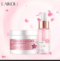 LAIKOU Sakura Extract Face Cream + Face Serum Reduce Wrinkles Fine Lines Anti-aging Brightening Firm (SG SELLER)