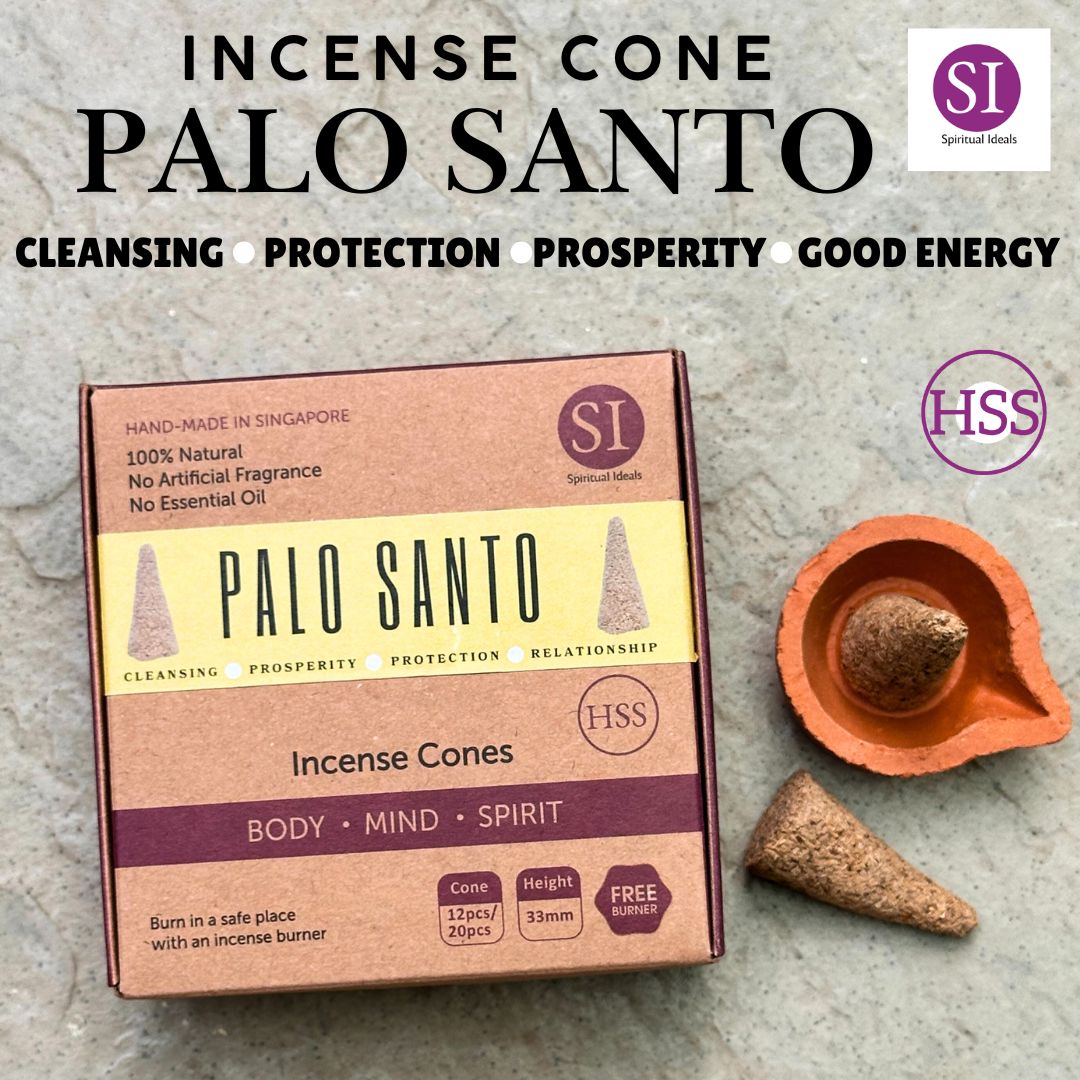 HSS Palo Santo Incense Cones Attract Positive Energy Protection 100% Pure Wood From Peru