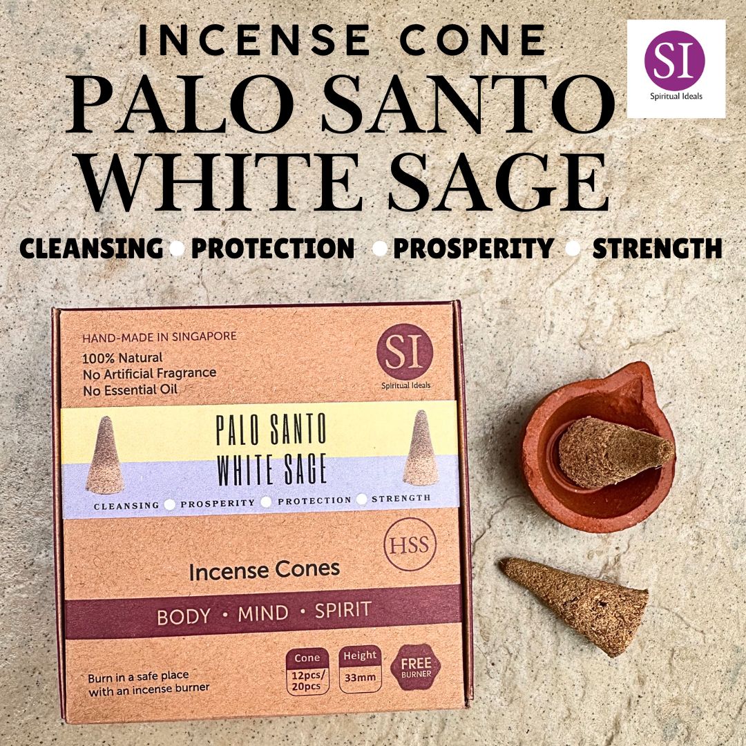 HSS White Sage Palo Santo Incense Cones 100% Pure Cleanse Negative Energy and Attract Good Energy