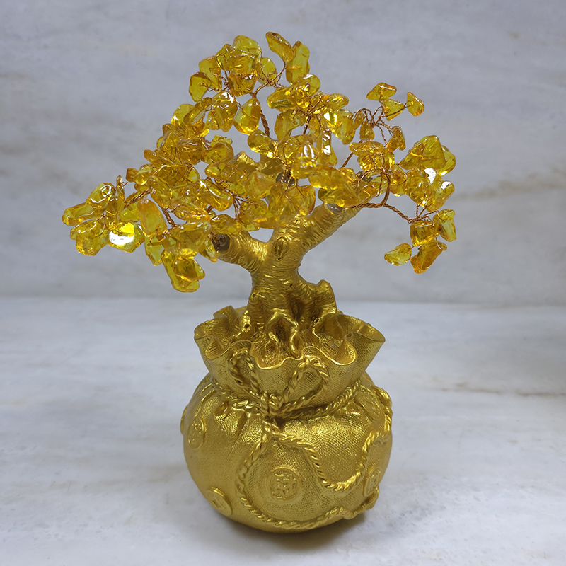 Natural Citrine Crystal Money Tree Crystal Lucky Tree Crystal Money Tree for Attracting Wealth and Abundance