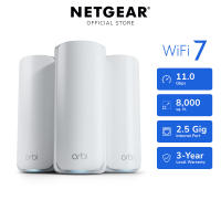 NETGEAR Orbi RBE773 WiFi 7 BE11000 2.5G Tri-Band Mesh System 11Gbps (3 Pack)