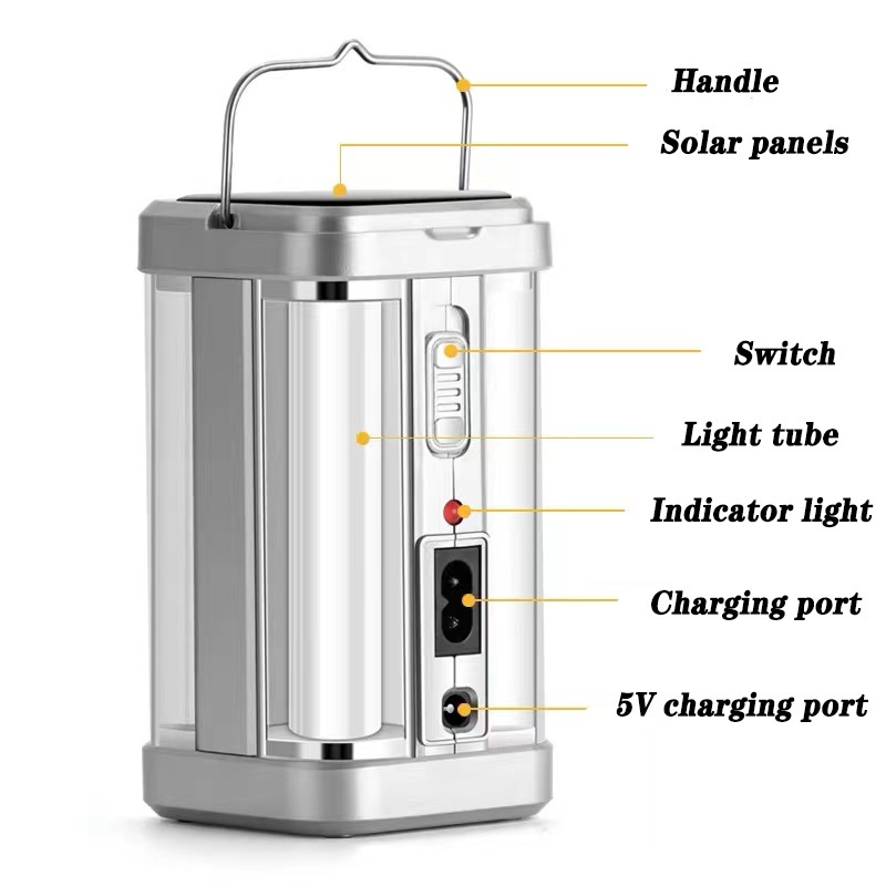 1000W Camping Light Lantern Solar Powered LED Camping Lantern Rechargeable Camping Lamp Security Lights Outdoor Emergency Lamp
